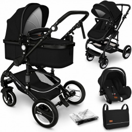 Kiduku Kombinirani voziček 3v1 Črna/Črna
