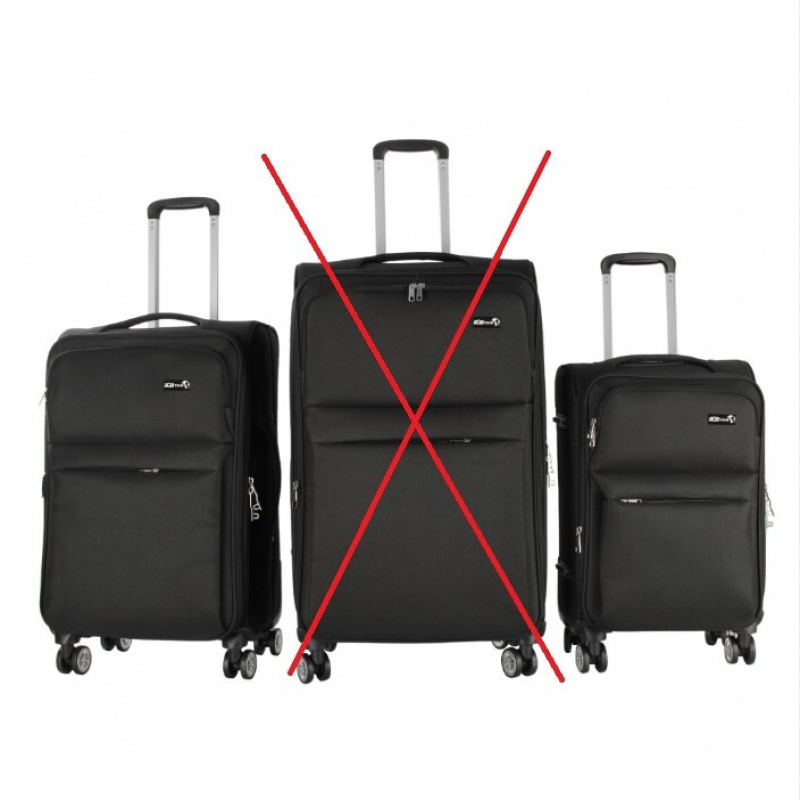 Aga Travel Komplet 2 potovalnih kovčkov vel. M+S Črna 2CZ049 - II. Kakovost