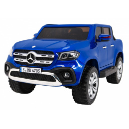 Mercedes Benz razred X za otroke Modra barva + daljinski upravljalnik + 4x4 + MP4 + prtljažnik + EVA