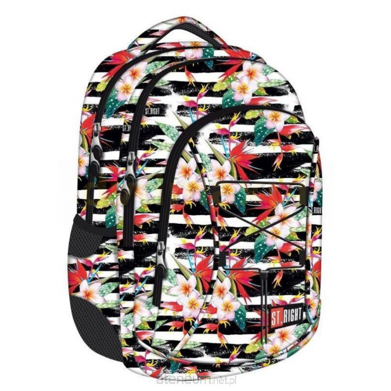 St.RIGHT Šolski nahrbtnik s tremi predelki Tropical Stripes