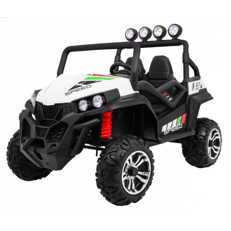 Grand Buggy Strong Lift za otroke Bela + pogon 4x4 + daljinsko upravljanje + nosilec za prtljago + radio MP3 + LED dioda