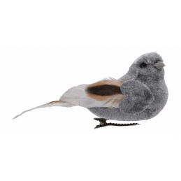 Sivi ptički na sponki za božično drevo okrasek