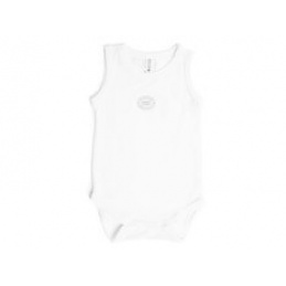 BAMBOOM Bambusovo bodi brez rokavov 12-18m Belo