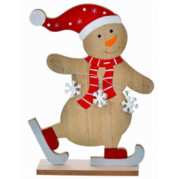 Leseni snežak za postavitev na božič