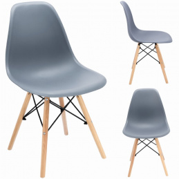 Skandinavski plastični stol EVA siv