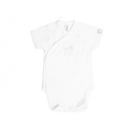 BAMBOOM Bambusovo bodi s kratkimi rokavi 0m Belo