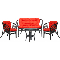 Aga Ratanova garnitura BAHAMA Črna Rdeča