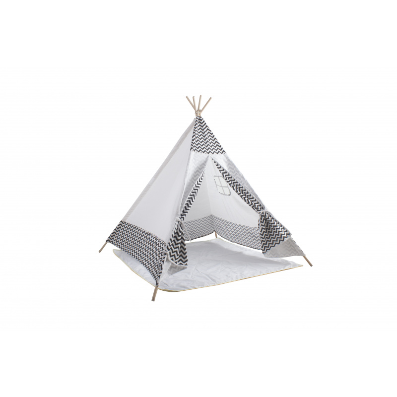 Aga4Kids Otroški Teepee ZigZag Beli