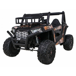 Buggy UTV Off-road za otroke črna + daljinski upravljalnik + prtljažnik + počasen zagon + EVA + MP3 LED