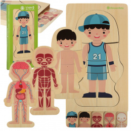 Aga Lesene sestavljanke Montessori deli telesa Fant Aga Lesene sestavljanke Montessori deli telesa Fant