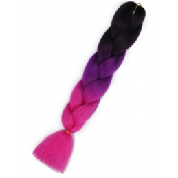 Aga Sintetični lasje mavrični ombre črno-vijolično-roza