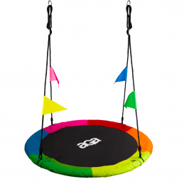 Aga Viseči gugalni obroč 120 cm Šestbarvni z zastavicami