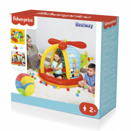 Fisher-Price napihljiv otroški igralni center BESTWAY helikopter bazenček 155x102x91cm + žogice
