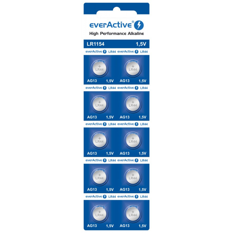 Aga Baterije EverActive Alkaline G13 LR44 LR1154 10 kosov