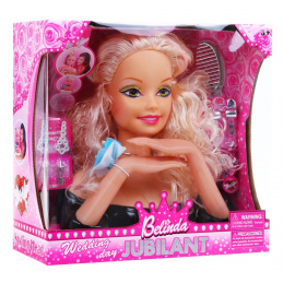 Blond lutka frizerka za otroke 3+ Set za česanje + okraski in dodatki