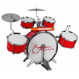 Glasbeni set Tolkala + Klaviatura + Mikrofon za otroke 3+ rdeča Zvoki Luči