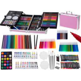 Aga Plastični slikarski set v kovčku 145 kosov Roza