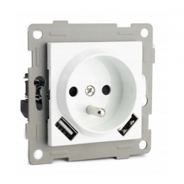 Bela vtičnica s zatičem in USB