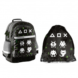 Paso Šolski komplet trikomorni nahrbtnik + vrečka za hrbet Game