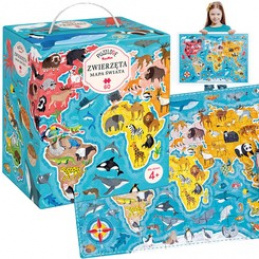 CzuCzu Puzzle Živali na zemljevidu sveta 60 kosov ZA4163