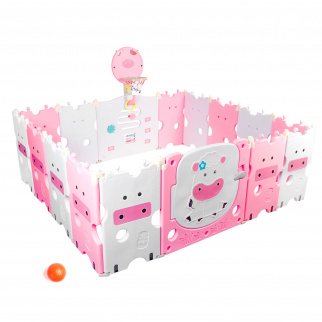 Aga4Kids Otroška plastična ograja 186x156x64 cm Roza