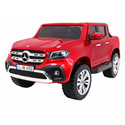 Mercedes Benz X-Class za otroke Rdeča barva + daljinsko upravljanje + 4x4 + MP4 + prtljažnik + EVA