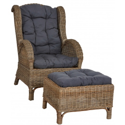 Linder Exclusiv Ratanov stol CONSUL RATTAN Temno siva