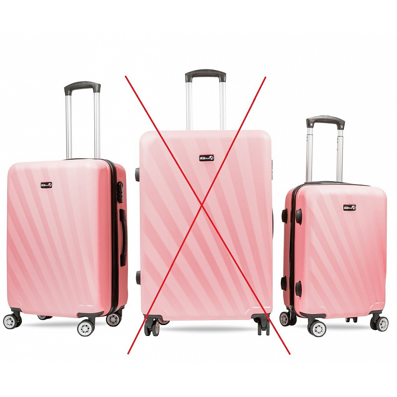 Aga Travel Komplet potovalnih kovčkov, vel. M + S Roza 6CZ031 - II. KAKOVOST