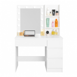 Aga Toaletna miza z ogledalom in osvetlitvijo Mat bela