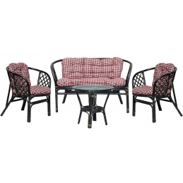 Aga Ratanova garnitura BAHAMA Črna Rdeče-Bela