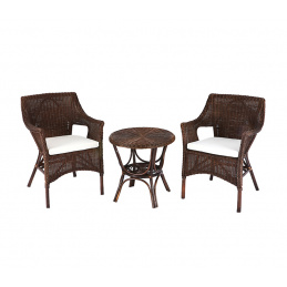 Aga Ratanova garnitura LARUS Temno rjava/Bela