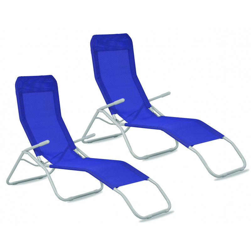 Aga 2x Vrtni ležalnik SIESTA Temno modra