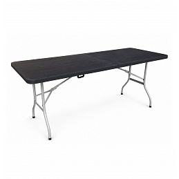 Aga Vrtna zložljiva miza 180x74x74 cm z imitacijo lesa Črna Aga Vrtna zložljiva miza 180x74x74 cm z imitacijo lesa Črna