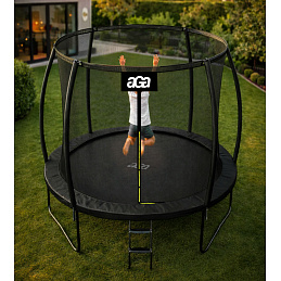 Aga SPORT EXCLUSIVE Trampolin 250 cm Črna + zaščitna mreža + lestev - II. KAKOVOST