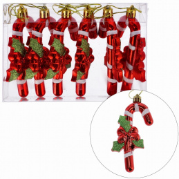 Rdeči božični okraski v obliki božičnih palic