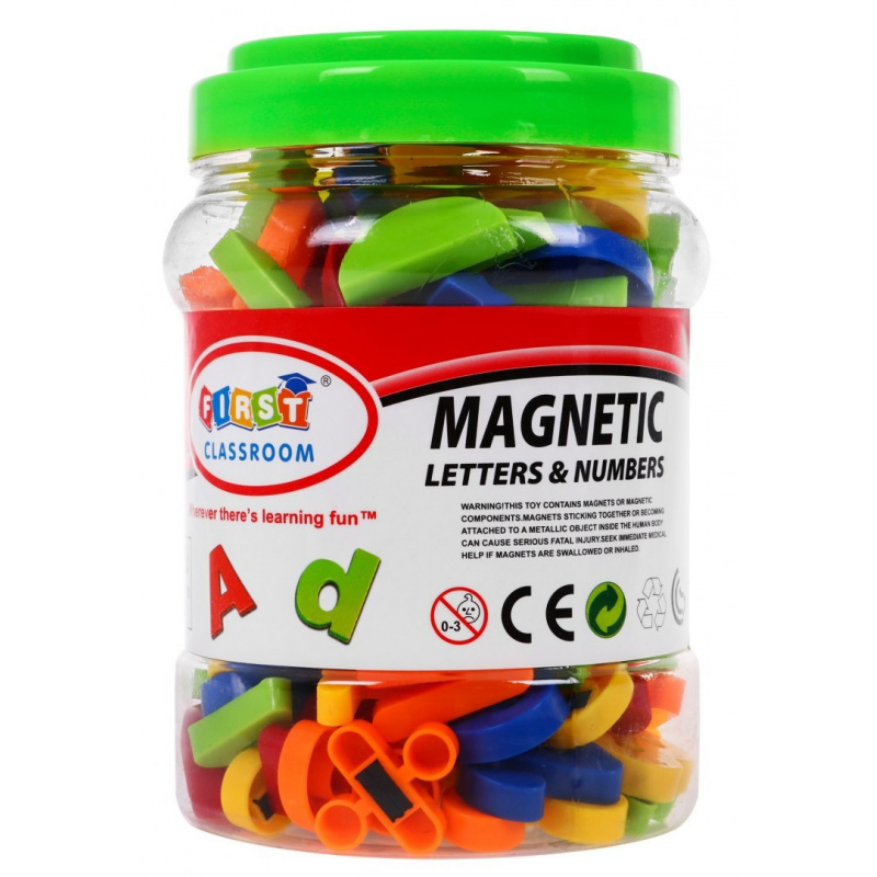 Komplet barvnih magnetov za otroke 3+ Izobraževalna igrača + Številke Črke Številke Črte 128 el.