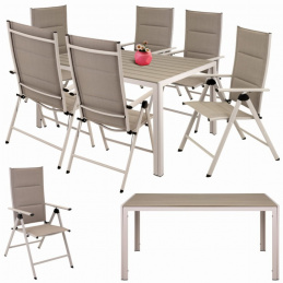 Vrtni komplet vrtnega pohištva - 6 x stoli in miza