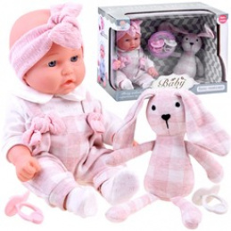 Punčka s plišastim zajčkom ZA3828