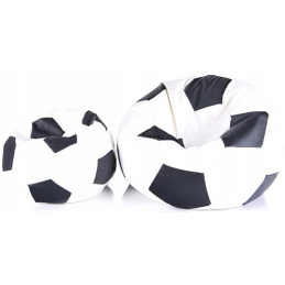 Aga Sedežna vreča BALL XXXL Črna - Bela + podnožnik