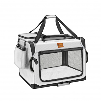 Tresko Prevozna škatla za pse in mačke 92x63x63 cm Svetlo siva