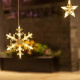 Svetlobna zavesa snežinke, zvezde 138 LED, USB, daljinski upravljalnik, topla bela ISO 19746