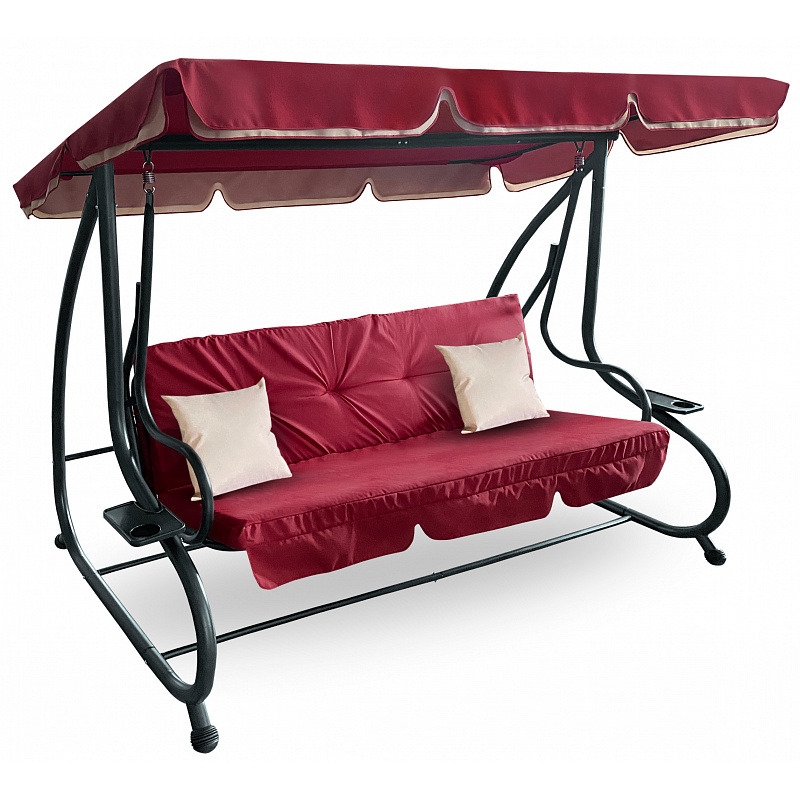 Aga Vrtna gugalnica 2v1 GRANDLUX Temno rdeča + Pokrivna ponjava - II. KAKOVOST