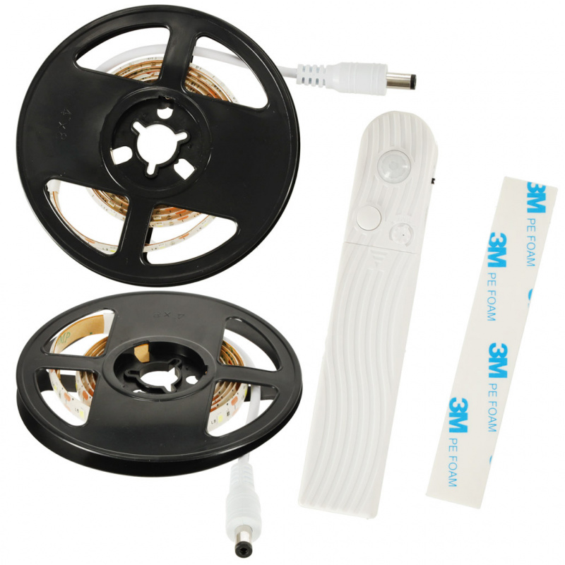 Detektor gibanja USB LED trak 1M topla bela na baterije