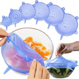 Silikonski pokrovi za živila 6 kos ISO