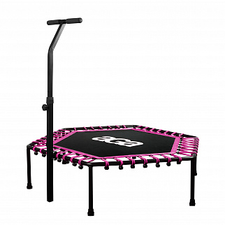 Aga FITNESS Trampolin 130 cm Roza + ročaj - 2. KAKOVOST