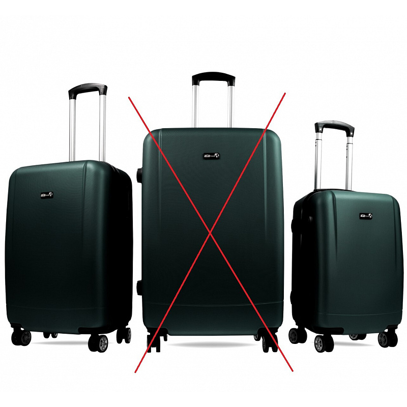 Aga Travel Komplet potovalnih kovčkov Temno zelena, vel. M + S, 6CZ020 - II. KAKOVOST