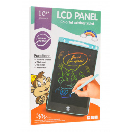 10' risalna tablica za otroke 3+ rdeča + pisalo + LCD zaslon + barvne risbe