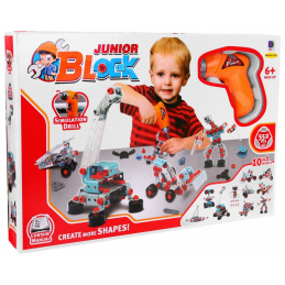 Komplet za otroke 6+ Električni izvijač + orodje + 10 modelov za sestavljanje 552 el.