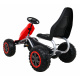 Velik karting na pedala Močan za otroke Rdeč + 100 kg obremenitev + EVA kolesa + Ročna zavora + Športni sedež