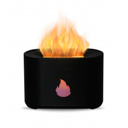 Aga Aroma difuzor z LED projekcijo ognja Črna